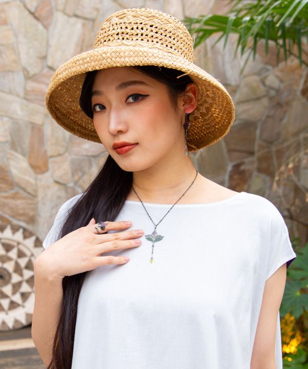 Amina x VORRUK Lotus Stained Glass Necklace by AMINA - Ametsuchi