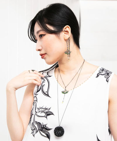 Amina x VORRUK Lotus Stained Glass Necklace by AMINA - Ametsuchi