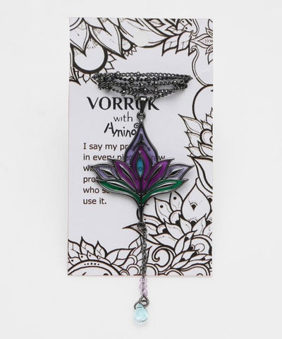 Amina x VORRUK Lotus Stained Glass Necklace by AMINA - Ametsuchi