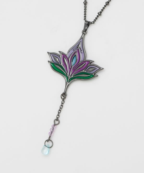 Amina x VORRUK Lotus Stained Glass Necklace by AMINA - Ametsuchi