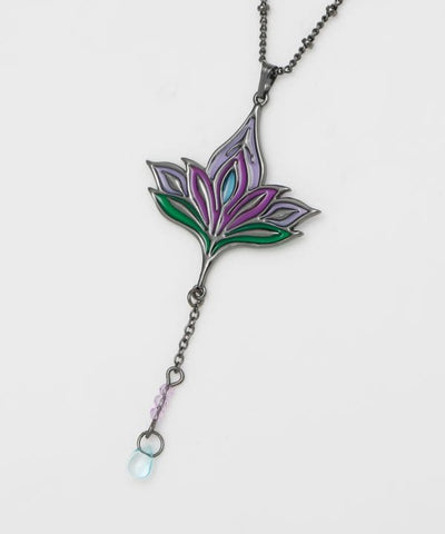 Amina x VORRUK Lotus Stained Glass Necklace by AMINA - Ametsuchi