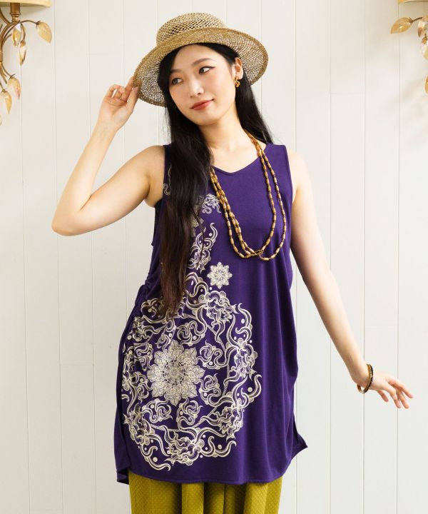 Mandala Open Back Tank by AMINA - Ametsuchi