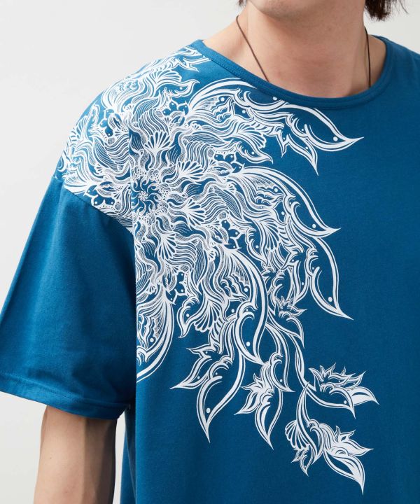 AMINA x VORRUK Asymmetrical Print T-Shirt by AMINA - Ametsuchi