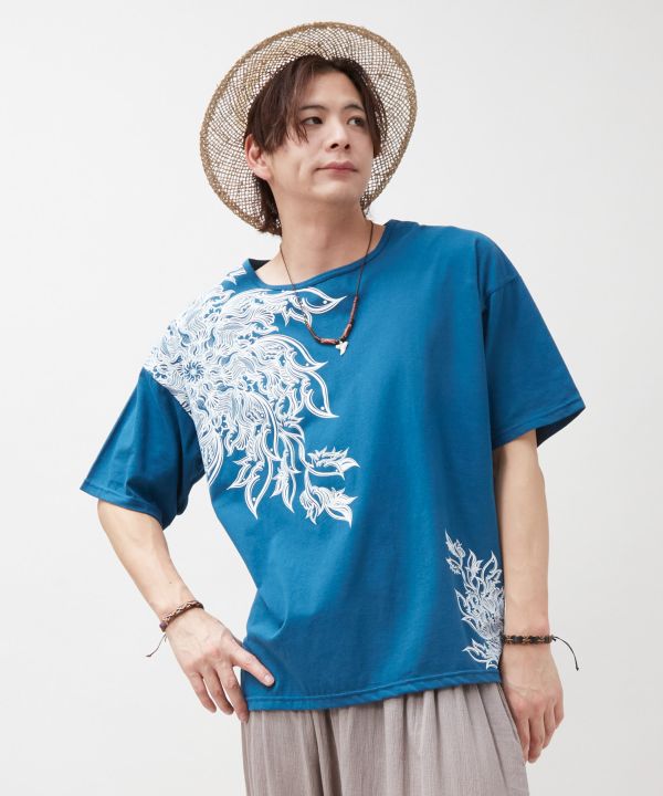AMINA x VORRUK Asymmetrical Print T-Shirt by AMINA - Ametsuchi