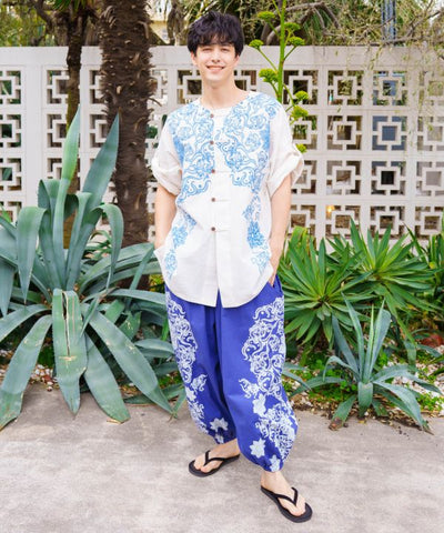 Amina x VORRUK Mandala Wide Pants by AMINA - Ametsuchi