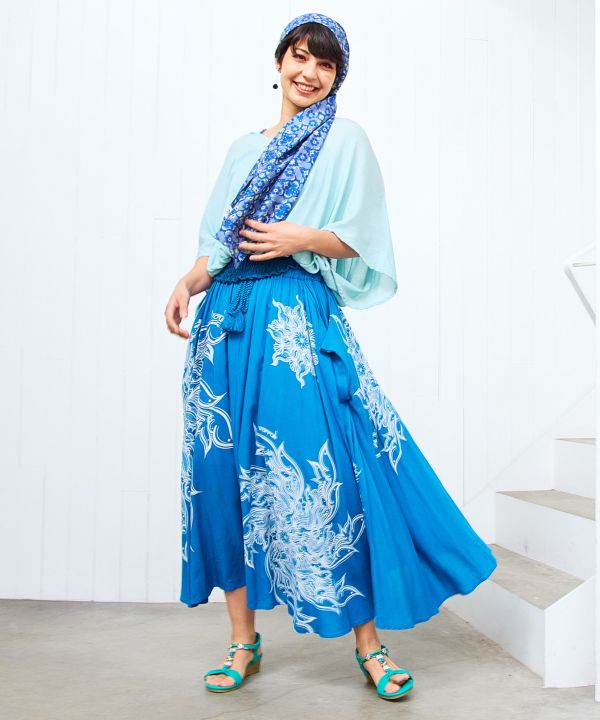 Floral Asymmetry Skirt by AMINA - Ametsuchi