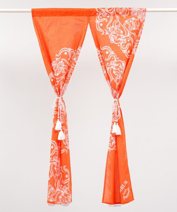 Amina x VORRUK - Lotus Motif Noren Curtain by AMINA - Ametsuchi