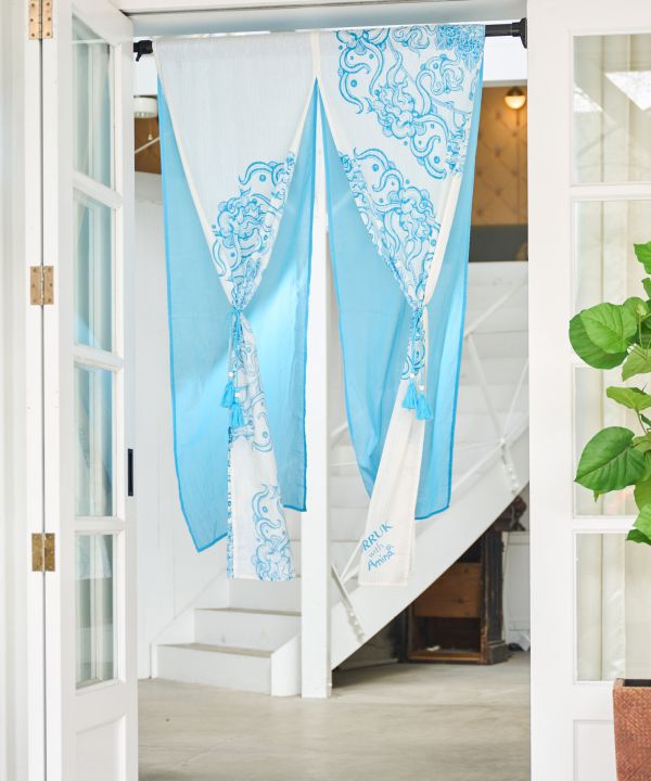Amina x VORRUK - Lotus Motif Noren Curtain by AMINA - Ametsuchi