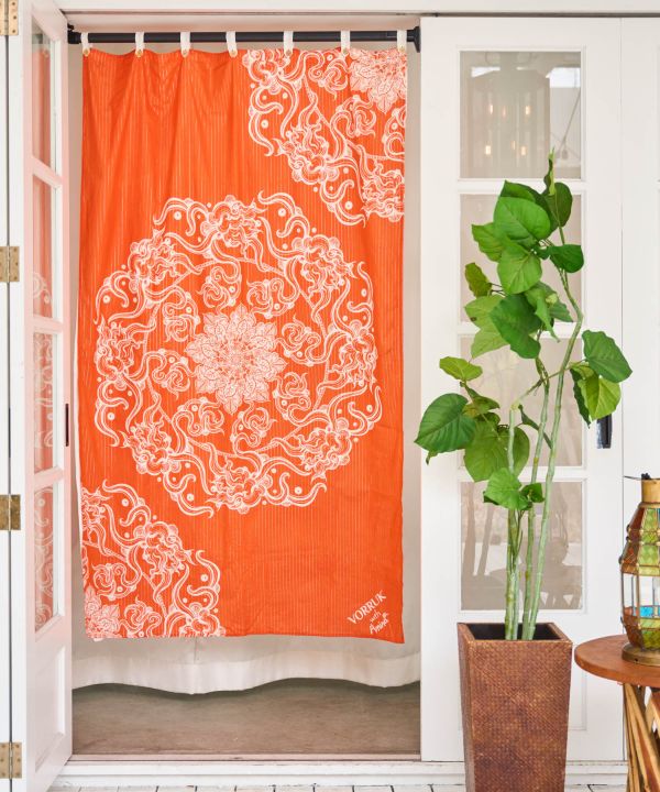 Amina x VORRUK - Lotus Motif Layered Curtain by AMINA - Ametsuchi