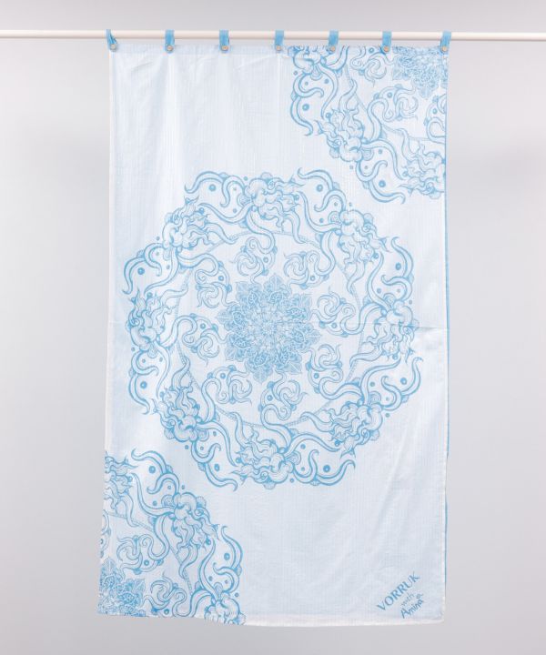 Amina x VORRUK - Lotus Motif Layered Curtain by AMINA - Ametsuchi