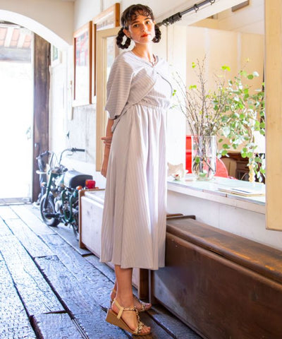 Draped Dress Cardigan Set by 欧州航路 - Ametsuchi