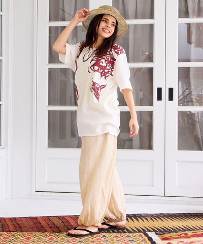 Straw Beach Flat Sandals by AMINA - Ametsuchi