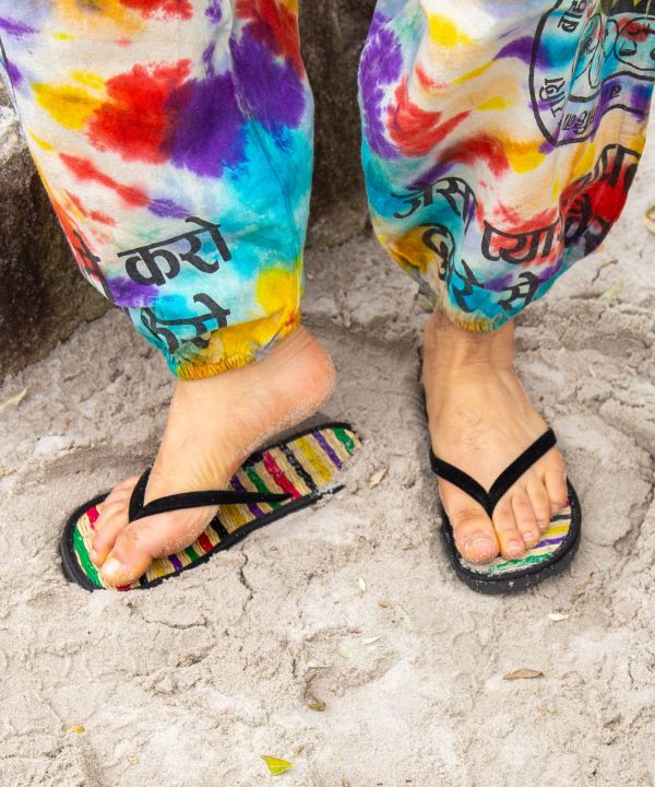 Straw Beach Flat Sandals by AMINA - Ametsuchi