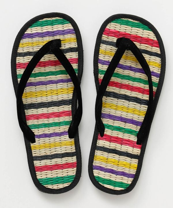 Straw Beach Flat Sandals by AMINA - Ametsuchi