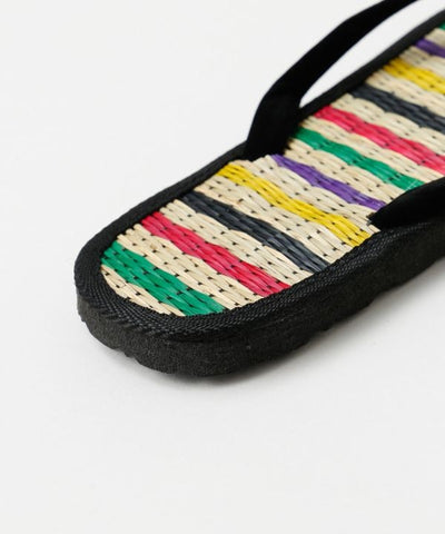 Straw Beach Flat Sandals by AMINA - Ametsuchi