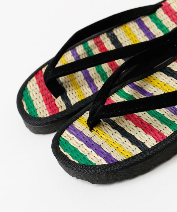 Straw Beach Flat Sandals by AMINA - Ametsuchi