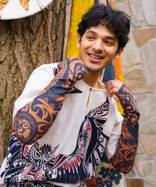 Tribal Pattern UV Protection Arm Covers by AMINA - Ametsuchi