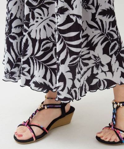 Botanical Pleated Camisole Dress by Kahiko - Ametsuchi