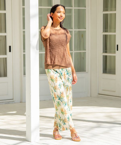 Botanical Pleated Resort Pants by Kahiko - Ametsuchi
