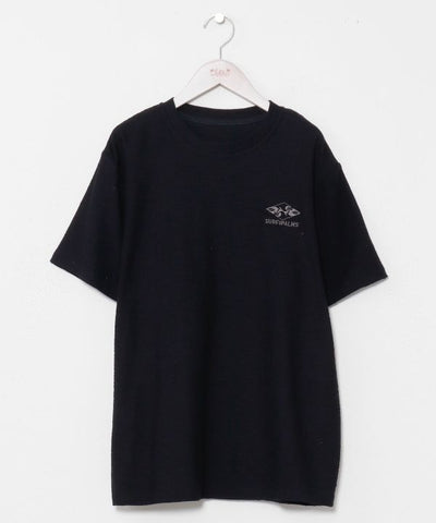 SURF＆Palms Hawaiian Embroidery Men T-Shirt by Kahiko - Ametsuchi