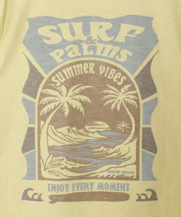 SURF＆Palms Hawaiian Embroidery Men Tank by Kahiko - Ametsuchi