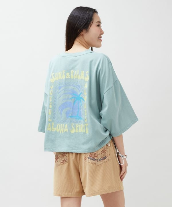 SURF＆Palms Quick Dry Cropped T-Shirt