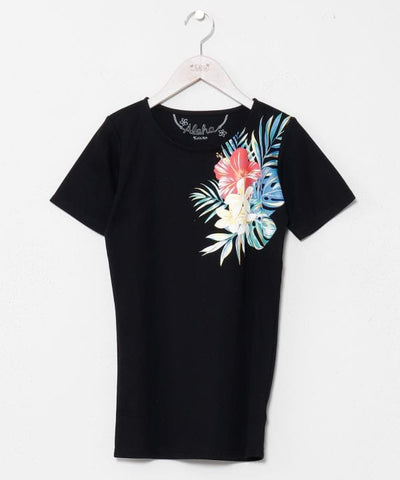 Botanical Glitter Cotton T-Shirt by Kahiko - Ametsuchi