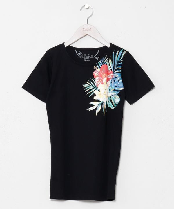 Botanical Glitter Cotton T-Shirt by Kahiko - Ametsuchi