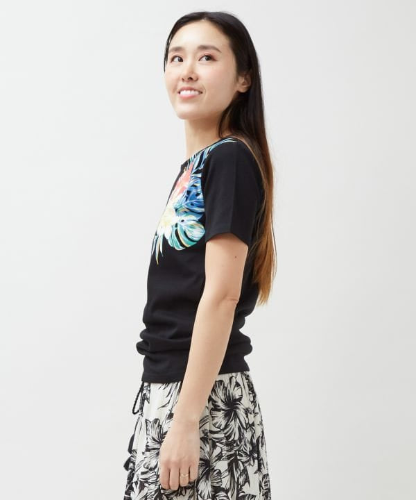 Botanical Glitter Cotton T-Shirt by Kahiko - Ametsuchi