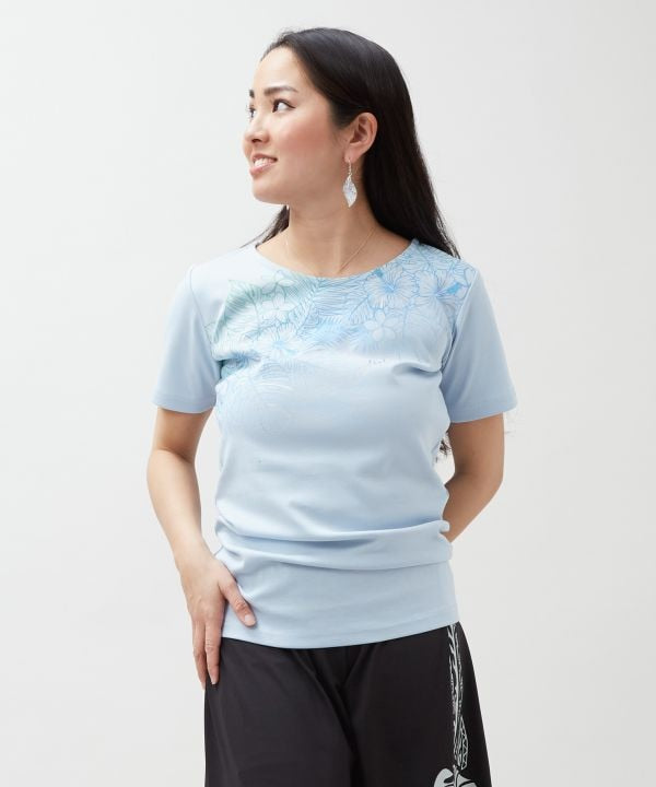Gradient Botanical Cotton T-Shirt by Kahiko - Ametsuchi