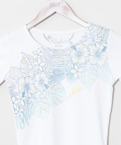 Gradient Botanical Cotton T-Shirt by Kahiko - Ametsuchi