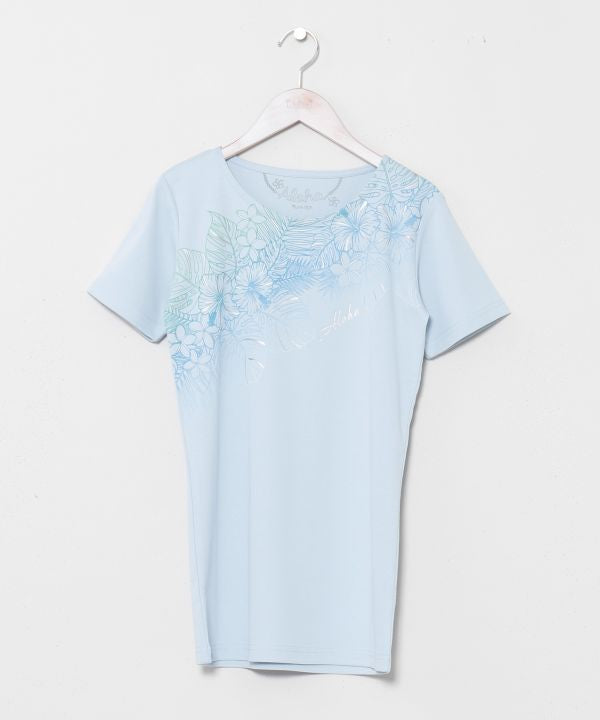Gradient Botanical Cotton T-Shirt by Kahiko - Ametsuchi