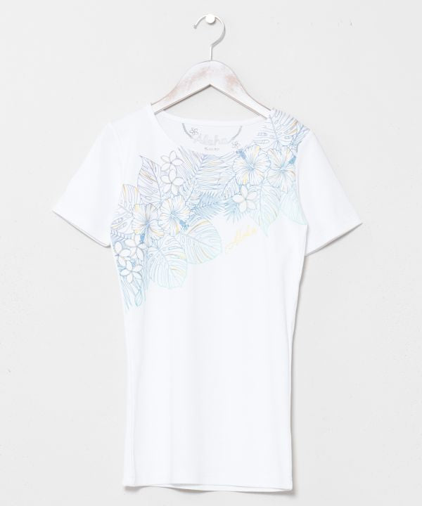 Gradient Botanical Cotton T-Shirt