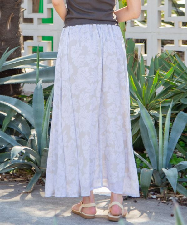 SURF＆Palms Hawaiian Floral Crinkle Skirt by Kahiko - Ametsuchi