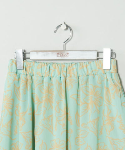 SURF＆Palms Hawaiian Floral Crinkle Skirt by Kahiko - Ametsuchi