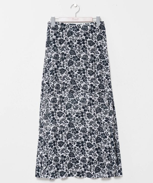 SURF＆Palms Hawaiian Floral Crinkle Skirt by Kahiko - Ametsuchi