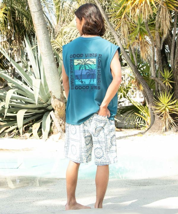 SURF＆Palms Jacquard Surf Tank Top by Kahiko - Ametsuchi