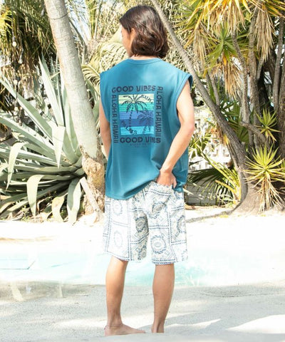 SURF＆Palms Jacquard Surf Tank Top by Kahiko - Ametsuchi