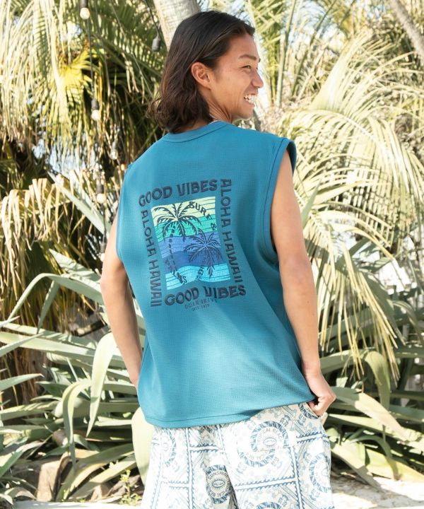 SURF＆Palms Jacquard Surf Tank Top by Kahiko - Ametsuchi