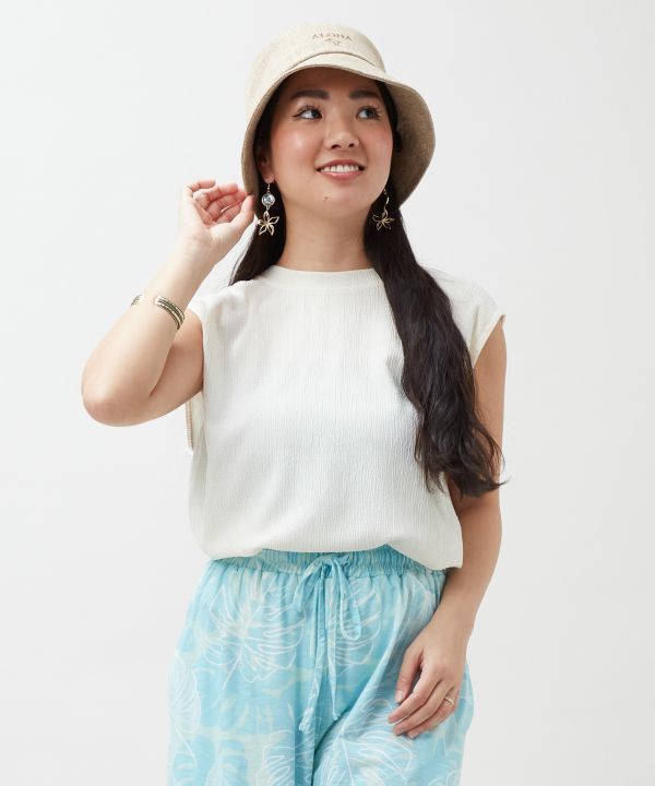 Seersucker Aloha Charm Top by Kahiko - Ametsuchi