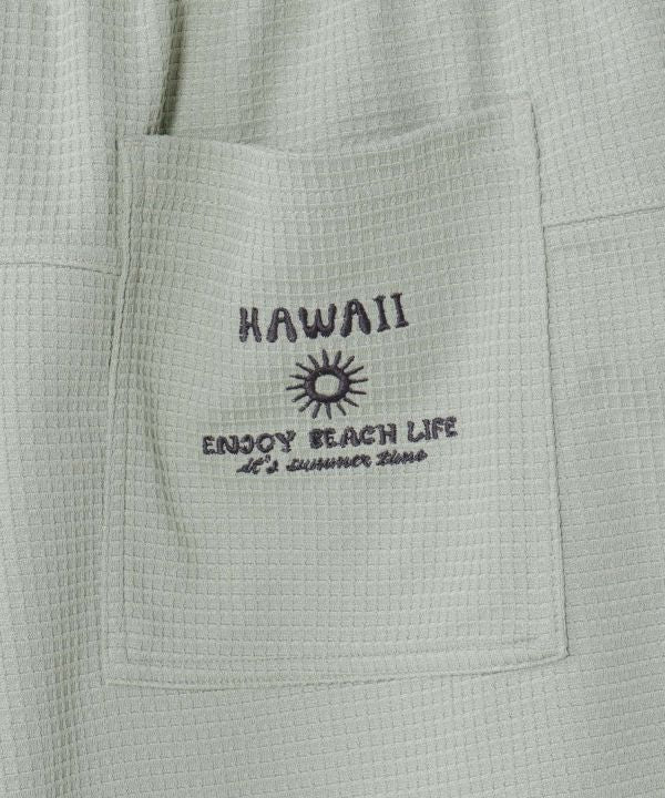 SURF＆Palms Waffle Embroidery Men Shorts by Kahiko - Ametsuchi