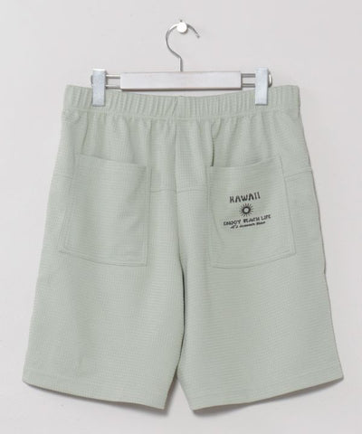 SURF＆Palms Waffle Embroidery Men Shorts by Kahiko - Ametsuchi