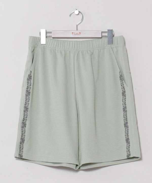 SURF＆Palms Waffle Embroidery Men Shorts
