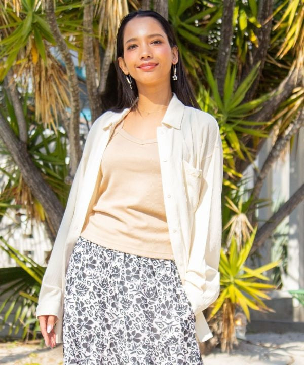 Seersucker Embroidery Shirt Set by Kahiko - Ametsuchi