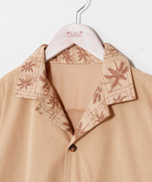 SURF＆Palms Palm Embroidery Corduroy Shirt by Kahiko - Ametsuchi