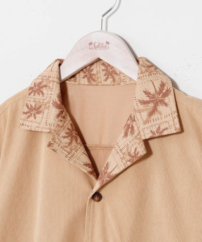 SURF＆Palms Palm Embroidery Corduroy Shirt by Kahiko - Ametsuchi
