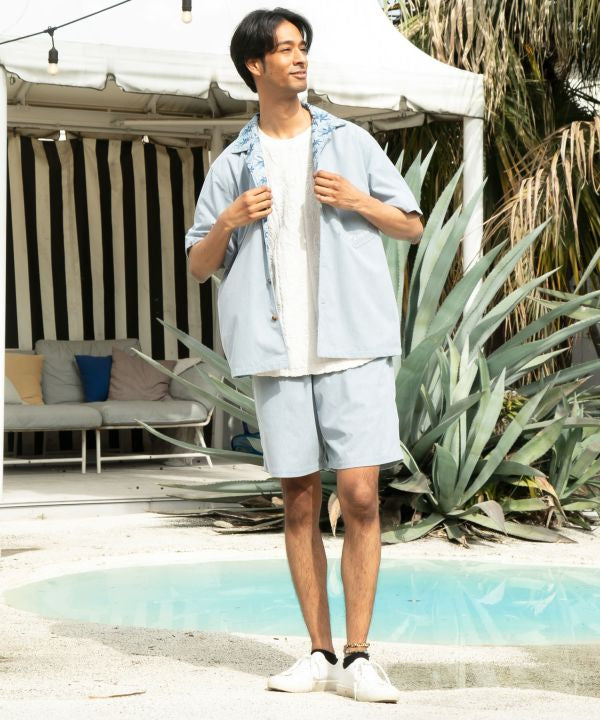 SURF＆Palms Palm Embroidery Corduroy Shirt by Kahiko - Ametsuchi