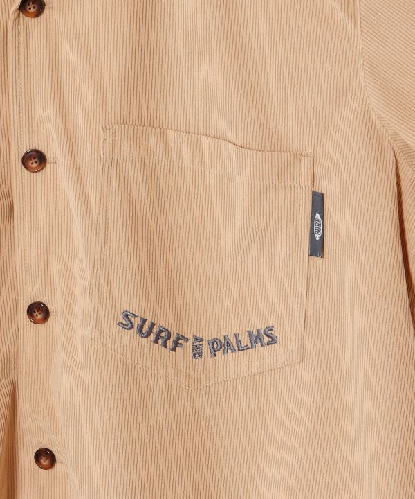 SURF＆Palms Palm Embroidery Corduroy Shirt by Kahiko - Ametsuchi