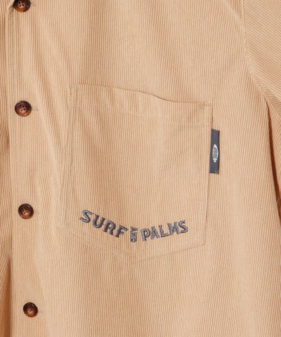 SURF＆Palms Palm Embroidery Corduroy Shirt by Kahiko - Ametsuchi