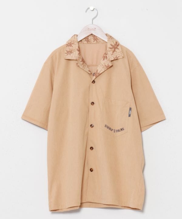 SURF＆Palms Palm Embroidery Corduroy Shirt by Kahiko - Ametsuchi